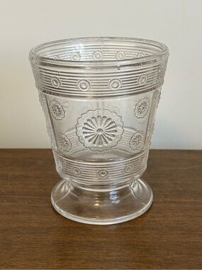 VINTAGE BRYCE BROTHERS 1889 EAPG MAGIC AKA ROSETTE CLEAR GLASS PEDESTAL SPOONER